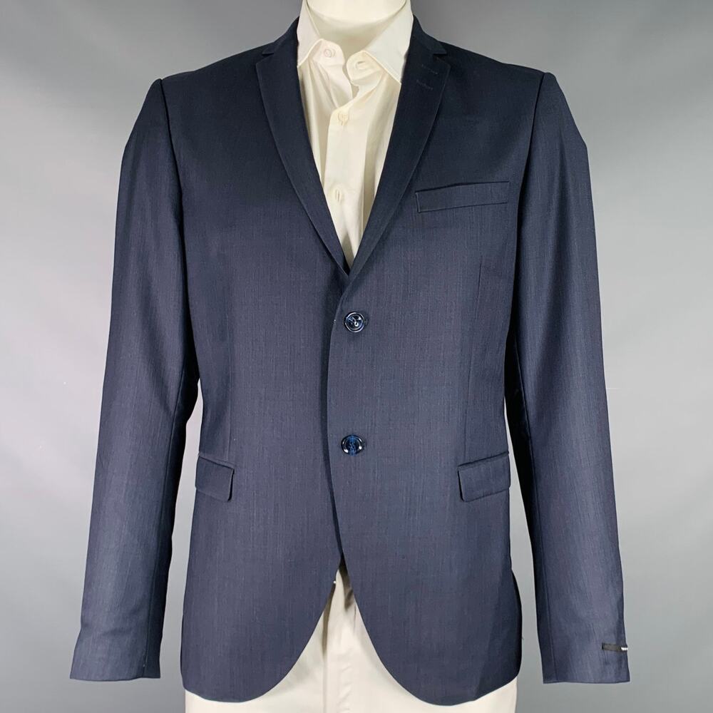 TIGER of SWEDEN Size 46 Navy Wool Notch Lapel Sport Coat